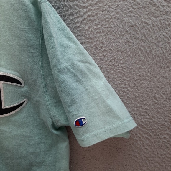Vintage Champion Shirt Adult Large Blue Big Logo Y2K 2000s Sports Retro Tee - Picture 10 of 10